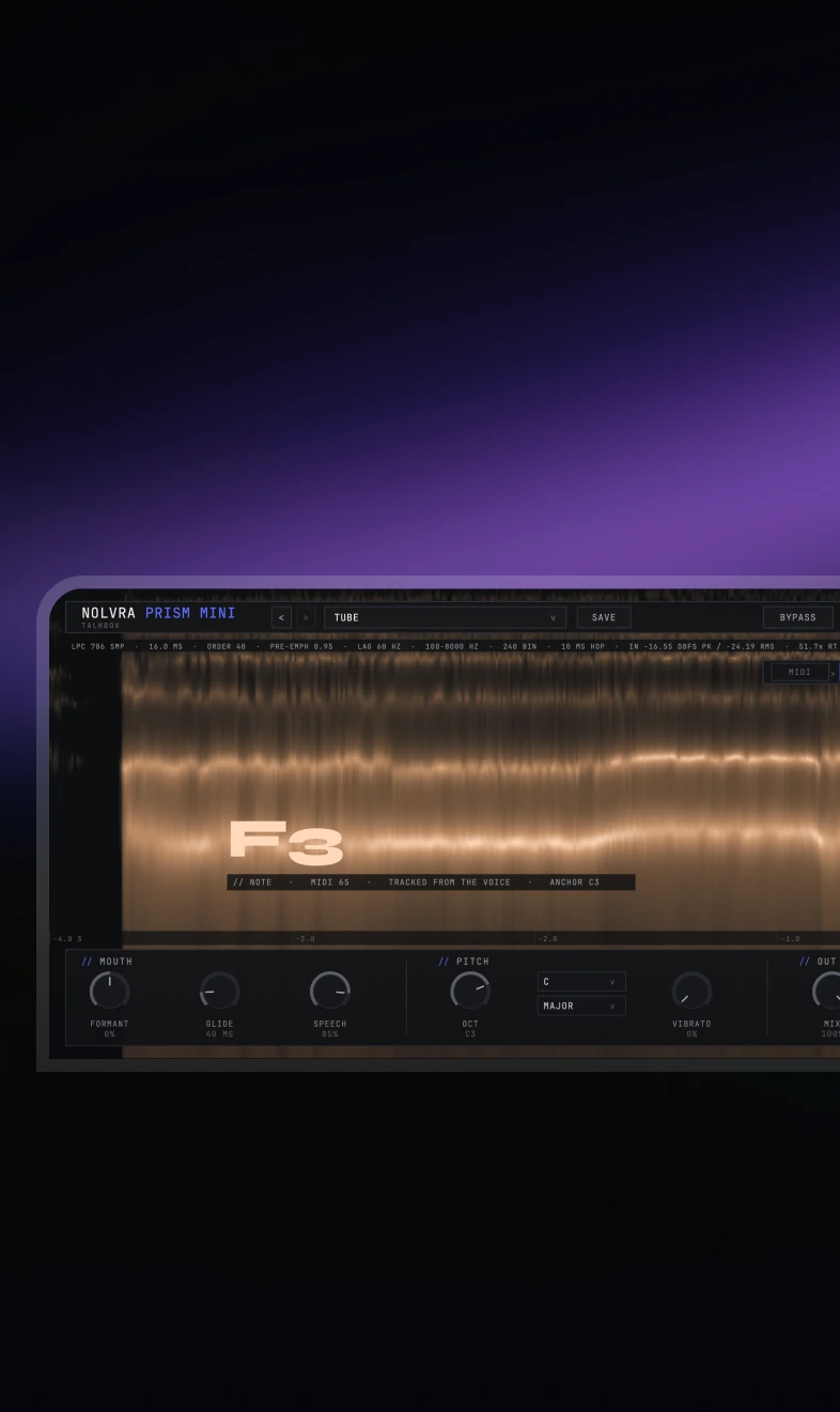 PRISM MINI plugin interface